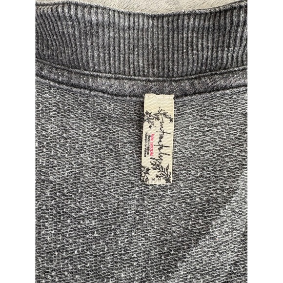 Free People M More Chill Tank Top Gray‎ Sleeveless Layered Hem Side Slits Casual - Picture 7 of 10